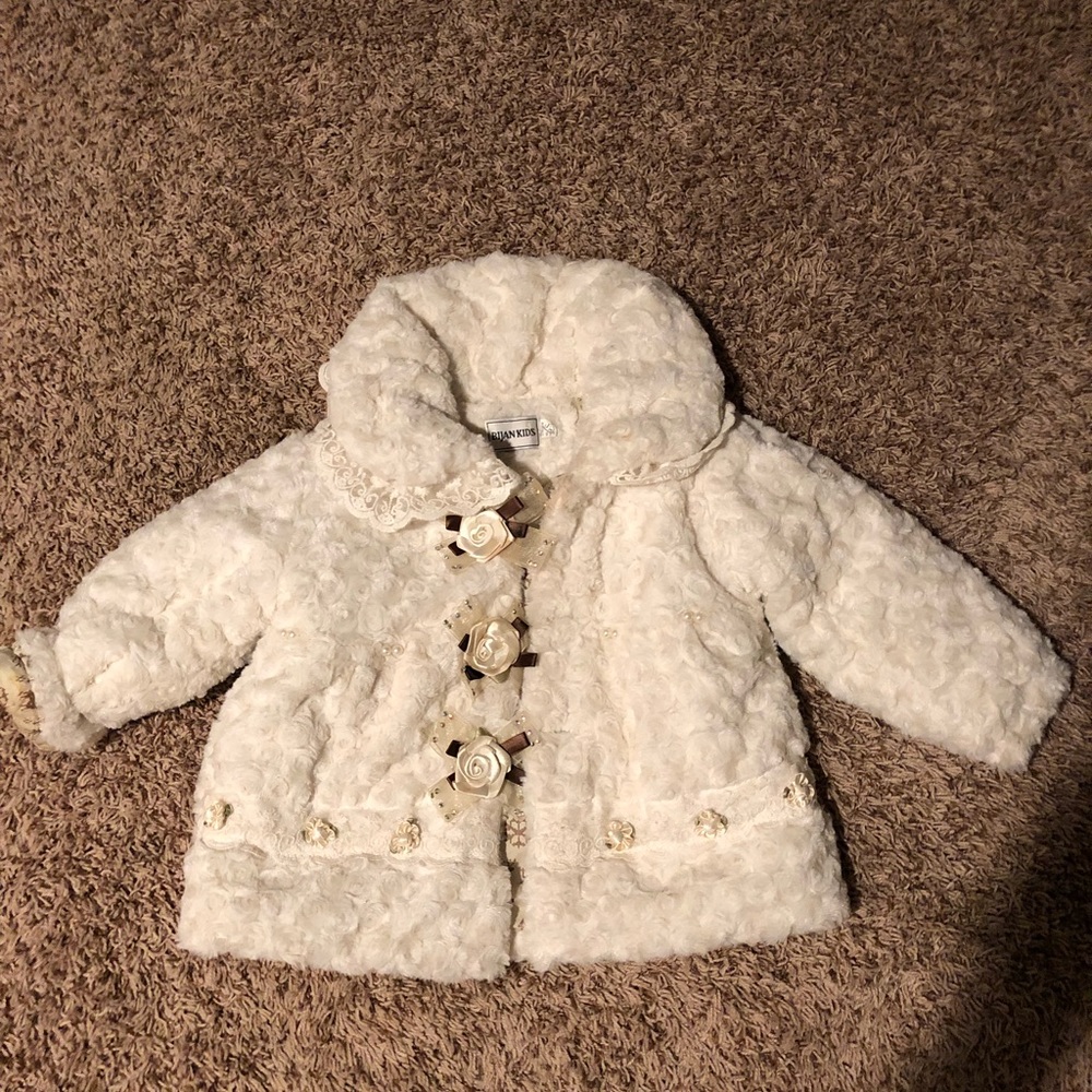 Stunning jewel detailed kids soft/warm coat